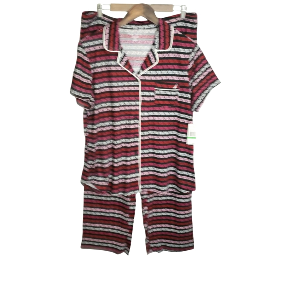Nautica 2-Pc OXOX Pajama Set Women's Size Large NWT